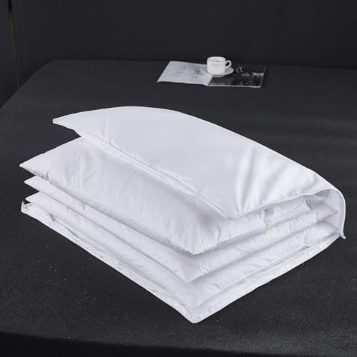 Three Geese Adjustable Layer Goose Feather Pillow Queen Size,Assemblable Bed Pillow with Pillowcase,100% Soft Cotton Cover,Good for Side and Back Stomach Sleeper,Packaging Include 1 Pillow. - Image 3
