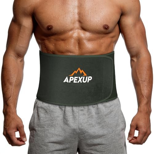 APEXUP Waist Trainer for Women Lower Belly Fat, Men Sweat Band, Stomach Wrap, Waist Trimmer with Removable Lumbar Support by APEXUP
