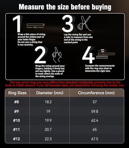 10 Gen Diamond Smart Ring and Wireless Charging Case【Industry Ranking No.1 – 0 Measurement Error】 2026 Smart Ring for Women & Men for Sleep Tracking Wearable Device,Fitness Ring 11# - Image 2