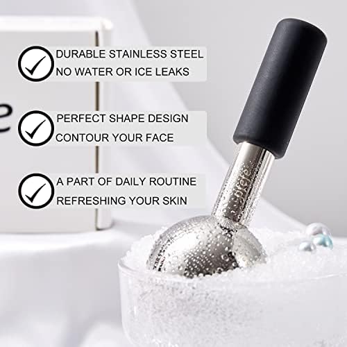 pfefe Ice Globes for Face & Eyes, Unbreakable Stainless Steel Cryo Sticks for Beauty Routines, Facials Cold Roller Cooling Globes for Puffiness, Wrinkles, Dark Circles, Headaches - Image 2