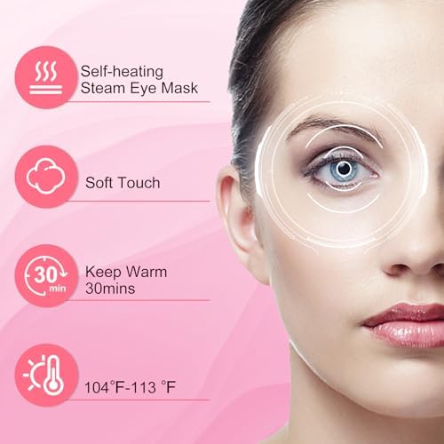 XPCARE 32 Pack Steam Eye Mask Disposable for Dry Eyes Cornea Care (Rose) - Image 6