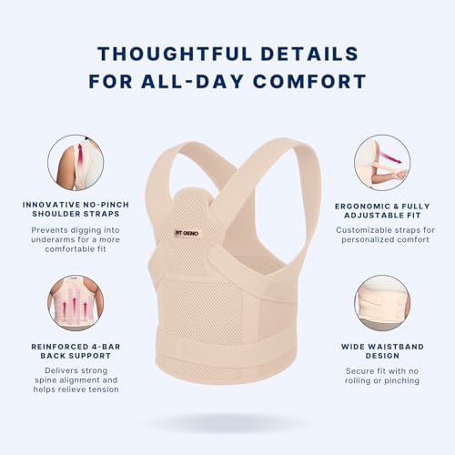 Fit Geno Posture Corrector for Women & Men, Back Shoulder Support Brace - Image 4