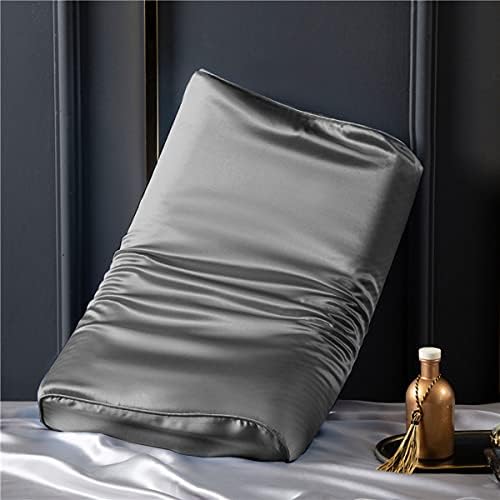 Mulberry Silk Pillowcase for Memory Pillow & Cervical Pillow (Dark Grey, 21' x 14.5' x 4.9'/4.2') by Cozysilk%7CBringNatureHome