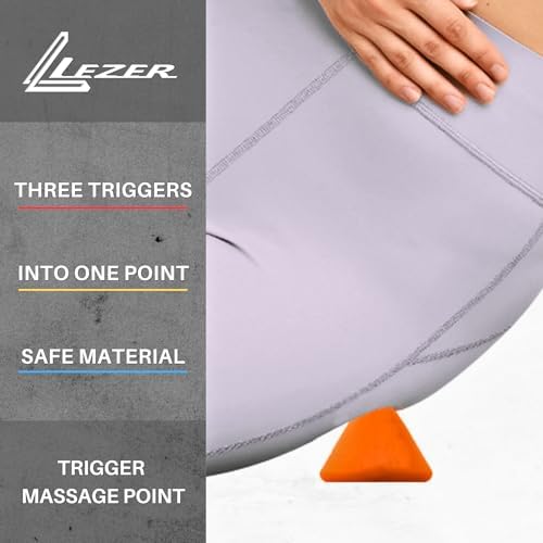 LEZER, Trigger Massage Point, Manual Massage Ball, Muscle Knots Relief Tool, Myofascial Release, Physical Therapy, Plantar Fasciitis, Set of 2 (Orange Trigger and Black Ball) - Image 3