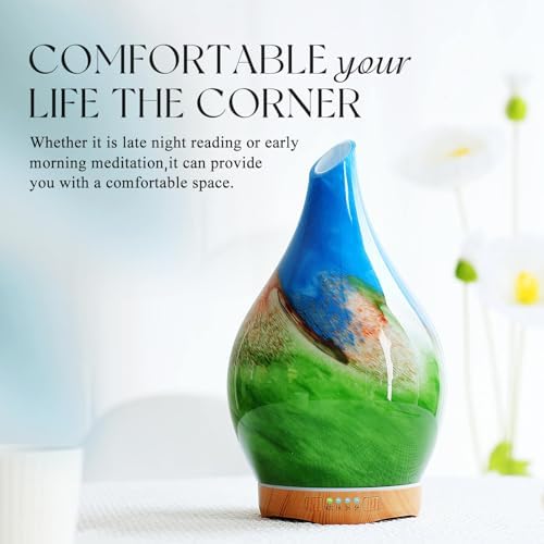 Porseme Essential Oil Diffuser 280ml Handmade Glass Diffuser 7H Runtime - Image 5