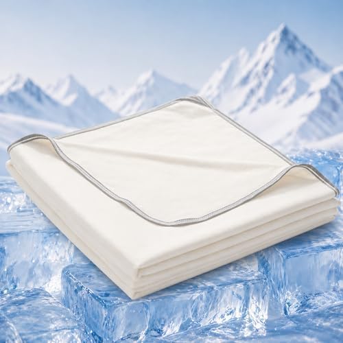 Queen Size Cooling Blanket for Hot Sleepers - Lightweight Breathable Cool Cold Blanket - Keep Cool for Night Sweats, Soft Thin Ice Blankets for Bed Couch Sofa, (White, 90"x90") by Unknown
