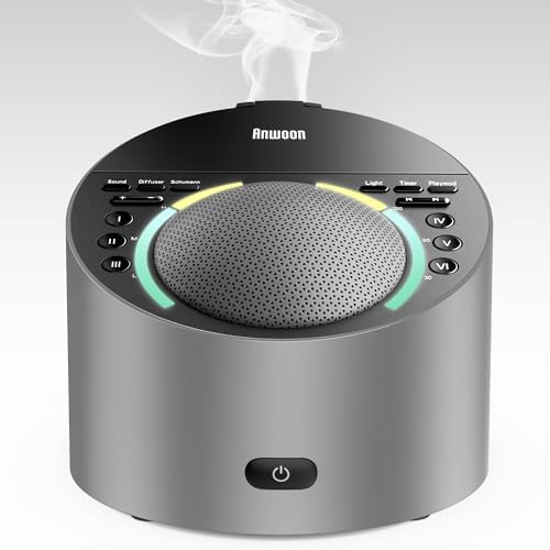 Sound Machine with Aroma Diffuser, Premium Metal Shell 12W White Noise Machine, Soothing Night Light, 50+ Natural Sounds for Sleep, Focus, Relaxation, Perfect System for Adults Kids Baby by Dedicatedtoyourbettersleep
