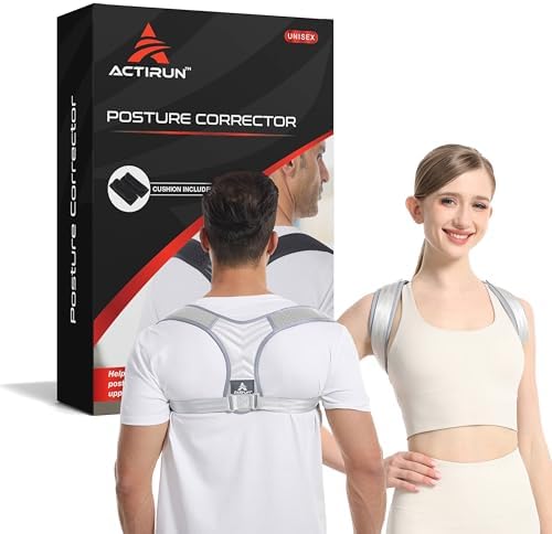 Shoulder Posture Corrector & Shoulder Straps for Posture - Adjustable Back Brace for Men and Women - Upper Back Straightener for Hunchback Pain Relief - Breathable by Actirun