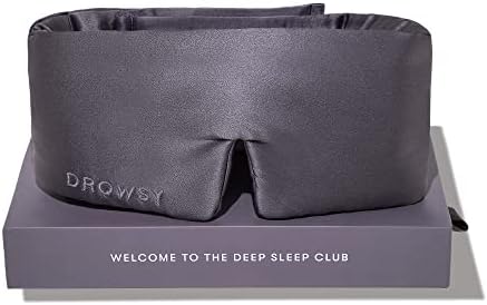 DROWSY Silk Sleep Mask - Face-Hugging, Padded Cocoon for Luxury Sleep in Total Darkness - 100% Pure Mulberry Silk (Moonlight Shadow) by Drowsy