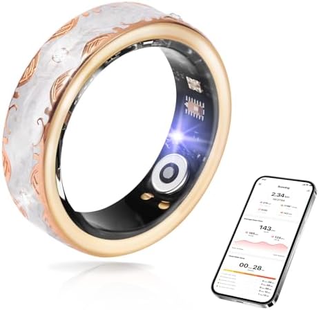 Smart Ring for Women-Men,Tracks Heart Rate, Sleep, SpO2, HRV. 128 Sports Modes, IP68 Waterproof, Gesture Control, No Subscription, iOS & Android Compatible (10) by Unknown