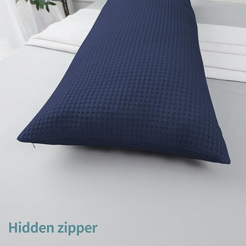 100% Egyptian Cotton 600 TC Waffle Weave Body Pillowcase with Zipper - Image 5