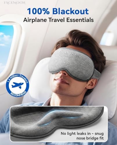 FACEMOON 3D Blackout Weighted Eye Mask for Sleep, Airplane Travel Essential - Image 2