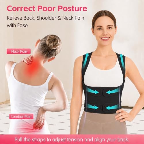 Posture Corrector for Women & Men, Adjustable Full Back Brace Support - Image 2