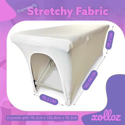 Massage Table Cover, 6 ft Stretch Lash Bed Cover, White - Image 4