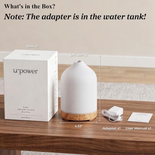 URPOWER 300mL Ceramic Essential Oil Diffuser Aromatherapy Diffuser for Home - Image 7