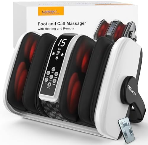 CARESKY Shiatsu Foot Massager with Heat, Deep Kneading Foot Massager for Plantar Fasciitis, Neuropathy, Circulation and Pain Relief, Foot and Calf Massage at Home/Office by CARESKY