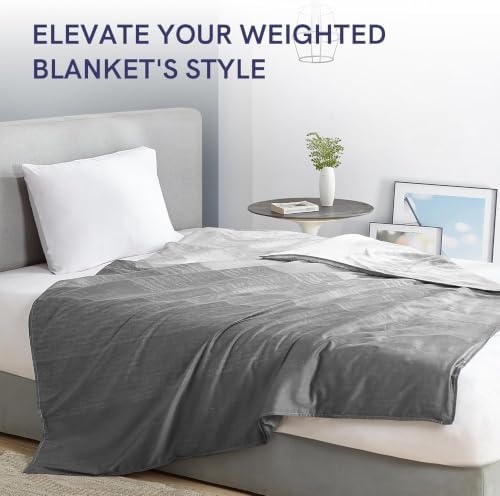 YnM Exclusive Cooling Duvet Cover for Weighted Blankets (Gradient Dark Grey, 41"x60") - Image 5