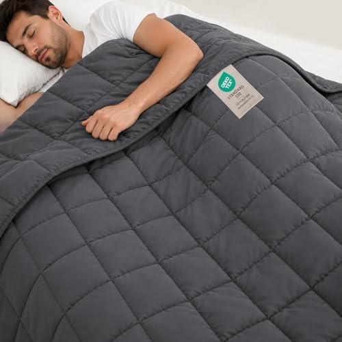 Weighted Blanket for Adults 25lbs, 78"x86", King Size Cooling Heavy Throw Blanket for 220-280lbs, Microfiber Soft Big Blankets Weighted Comforter, Grey by BETU