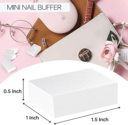 Maryton Nail Buffer Mini Block Files, 100/120 Grit, White, 130 PCS - Image 3