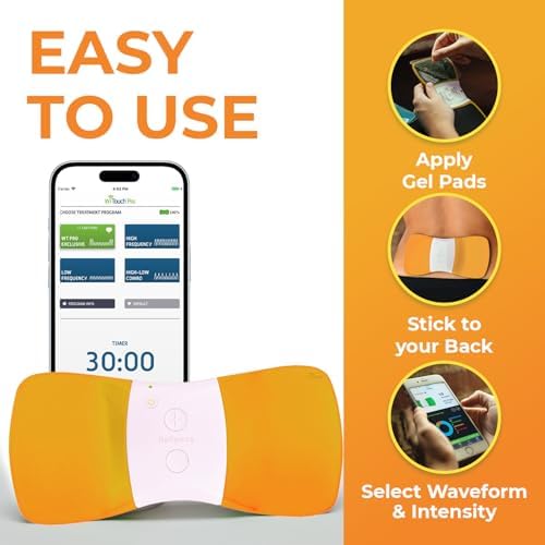 WiTouch Pro TENS Unit for Back Pain Relief & Recovery, Wireless, Wearable Muscle Stimulator, Made in USA, Gel Pads Included - Image 3