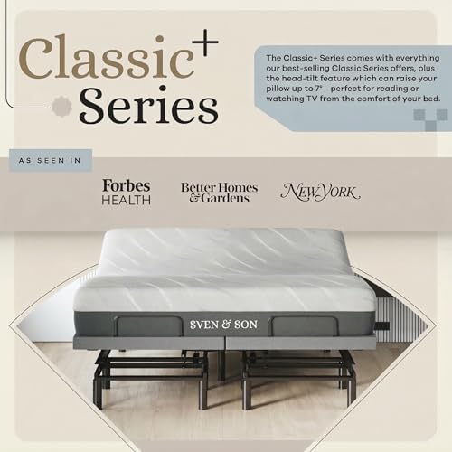 Sven & Son Harmony Adjustable Bed Base, Head and Foot Lift, Massage, Under-Bed Lights, USB, Gel Memory, Zero Gravity Smart Frame - King + 14 inch Hybrid Spring Matt (Medium Soft) - Image 2