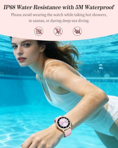Smart Watch for Women, Ladies & Men, 1.27'' Fitness Watch [41mm case] with Call Receive/Dial, Heart Rate/Stress/Sleep Monitor, AI Voice, IP68 Waterproof Smartwatch with Calculator, Calendar, Games - Image 6