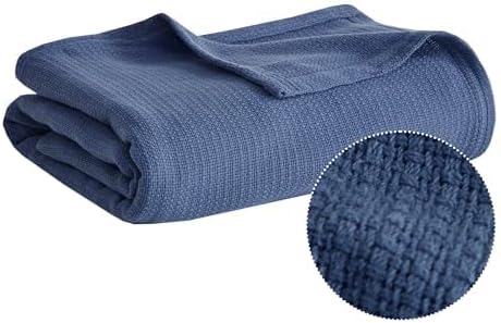 Madison Park 100% Cotton Breathable King Size Blanket for Bed, Navy - Image 2