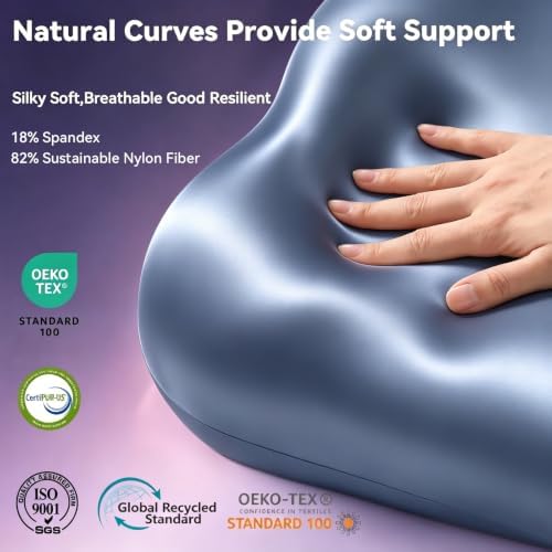 Dayme Cooling Cervical Neck Pillow – Contour Memory Foam Pillow, Blue - Image 5