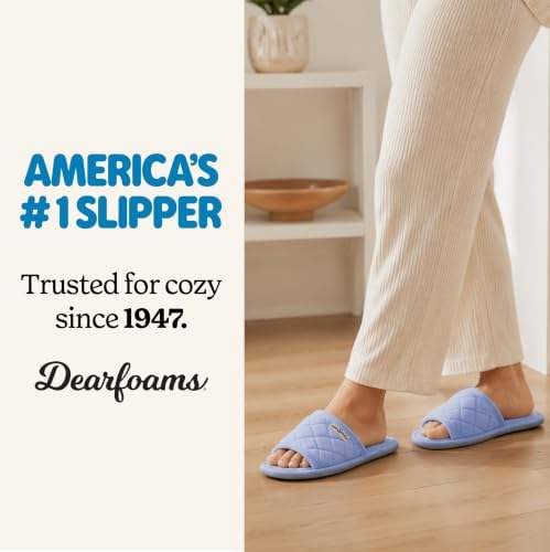 Dearfoams womens Slipper Memory Foam Summer House Shoe Beatrice Terry Slide - Image 4