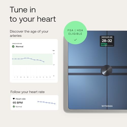 WITHINGS Body Comp - Scale for Body Weight and Complete Body Analysis, Wi-Fi & Bluetooth, Baby Digital Scale, Accurate Visceral Fat, Heart Health, Scales Compatible with Apple - Image 3