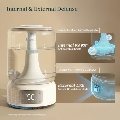 Levoit Humidifiers for Bedroom Large Room, 6.2L Tank, Smart App, Quiet 26dB - Image 3