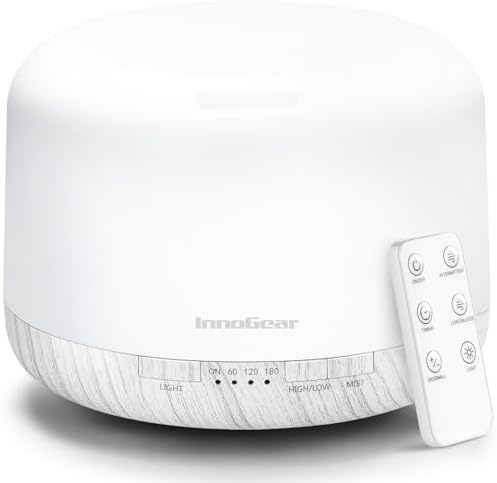 InnoGear 500ml Essential Oil Diffuser for Home Cool Mist Humidifier B White by InnoGear