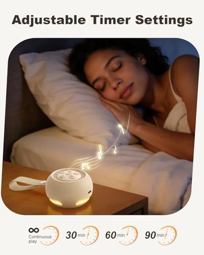 White Noise Sound Machine with Voice Recording, 16 Soothing Sounds Portable Noise Machine, Night Light, Timer, Rechargeable White Noise Machine for Sleeping Nursery Home Office Travel - Image 4