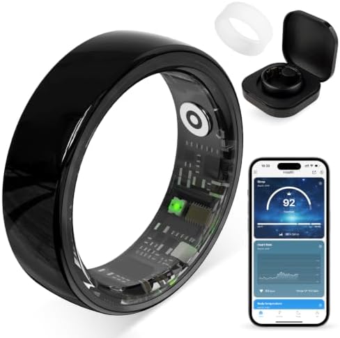 Smart Ring for Women, Health Tracker & 5ATM, COLMI R02.(Black Ceramic, 10#) by ColmiDirect