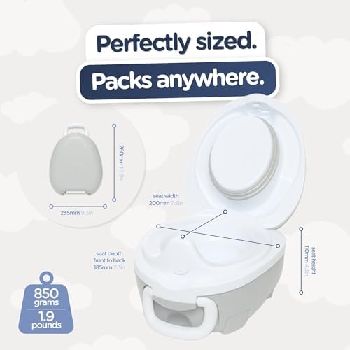 My Carry Potty - Grey Pastel Travel Potty, Award-Winning Portable Toddler Toilet Seat for Kids to Take Everywhere - Image 2