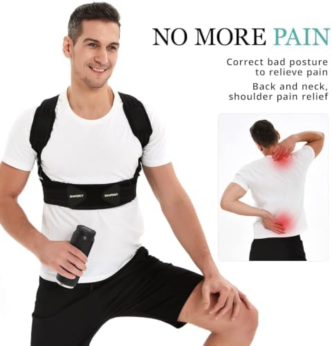 SHAPERKY Posture Corrector for Women and Men - Adjustable Upper Back Brace - Breathable Back Support straightener - Providing Pain Relief from Lumbar&Shoulder XL - Image 4