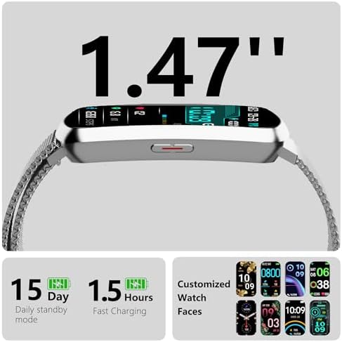 Health Fitness Tracker, Smart Watch with 24/7 Heart Rate, Activity Tracker with Blood Pressure and Blood Oxygen Monitor, 120 Sport Mode Waterproof Sleep Tracker for Women Men - Image 2
