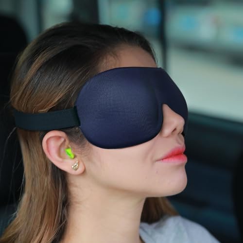 Sleep Mask Invisible Alar Deep Orbit 3D Eye Mask Ultra Lightweight & Comfortable Sleeping Mask for Travel, Nap, Shift Works,XL Deep Blue - Image 6