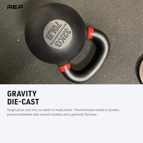 REP Fitness Kettlebell Set and Singles, 4kg to 24kg, 9lb to 53lb Weight Range, Cast Iron, Strength Exercise Training, Home Gym, Power Workout Equipment, Free Weights, Dumbbell Alternative - Image 3