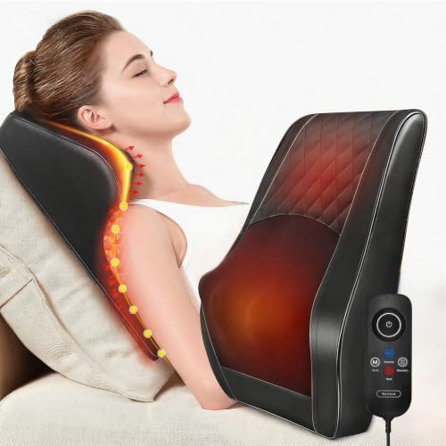 Boriwat Back Massager with Heat, 3D Kneading Massage Pillow for Back, Neck, Shoulder, Leg Pain Relief Deep Tissue, Gifts for Women Men Mom Dad by Boriwat