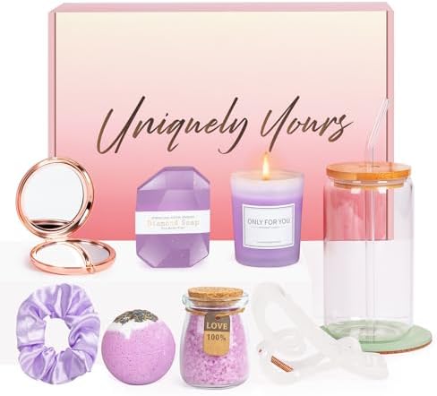 Birthday Gifts for Women, Relaxation Spa Gift Basket, Self Care & Thinking of You Care Package for Her, Mom, Wife, Girlfriend (Lavender Scent) by Unknown