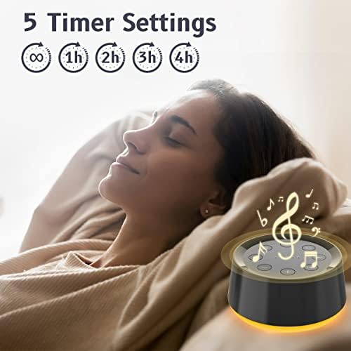 Brown Noise Sound Machine with 30 Soothing Sounds 12 Colors Night Light White Noise Machine for Adults Baby Kids Sleep Machines Memory Function 36 Volume Levels 5 Timers for Home Office Travel - Image 6