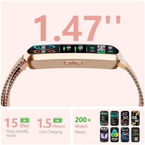 Health Fitness Tracker, Smart Watch with 24/7 Heart Rate, Activity Tracker with Blood Pressure and Blood Oxygen Monitor, 120 Sport Mode Waterproof Sleep Tracker for Women Men - Image 2