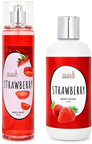 Home Spa Gift Deep Moisturizing Fragrance Body Lotion - (Strawberry) by FreidaandJoe