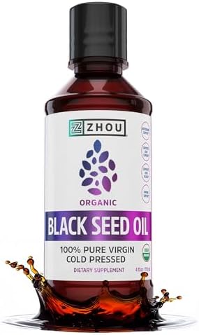 ZHOU Organic Black Seed Oil - Nigella Sativa - 4 Fl Oz (Pack of 1) by ZhouNutrition