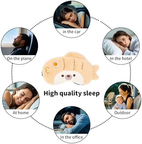 PERFECTSIGHT Sleep Eye Masks, Cute Sleep Eye Cover Lightweight Adjustable Eyeshade Mask Cover for Women Men Sleep Travel Nap, Khaki Fish - Image 5