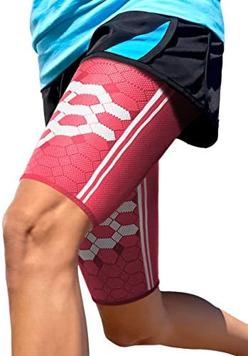 Sparthos Thigh Compression Sleeves, Quad Wrap, Hamstring Brace - Pink-XXL by Sparthos