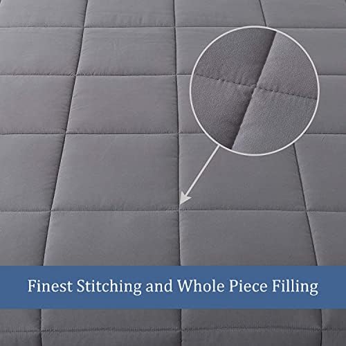 MAPLE DOWN Soft Oversized King Size Comforter Duvet Insert-Down Alternative Comforter Quilted with Corner Tabs-Lightweight Fluffy Breathable Machine Washable (Dark Gray, 110''x98'') - Image 3