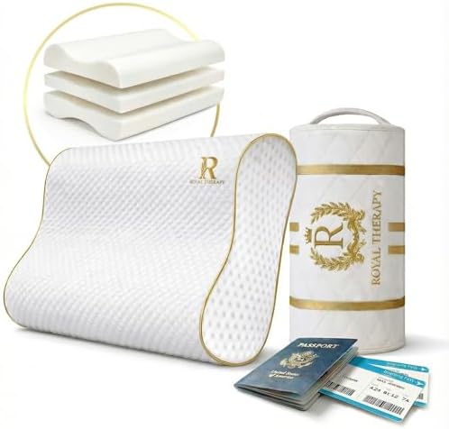 Royal Therapy Travel Memory Foam Cervical Pillow – Contour Pillow for Neck and Shoulder Pain by ROYALTHERAPY