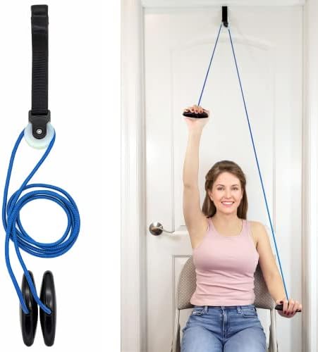 LiftAid Shoulder Pulley for Physical Therapy with Exercise Guide - Improves Shoulder Strength & Range of Motion - Reduces Pain, Helps in Muscle Recovery - Physical Therapy Equipment (Blue) by LiftAid